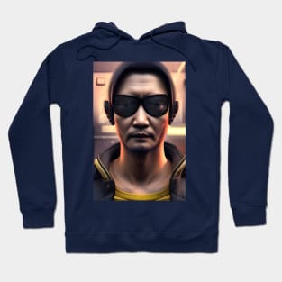 Asian cyberpunk man from the future Hoodie